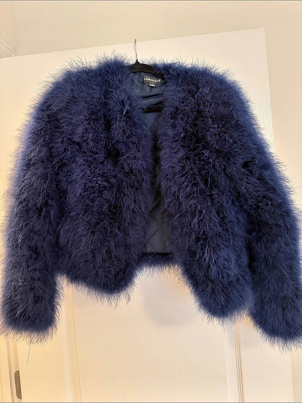 Lamarque Deora Feather Jacket in Blue